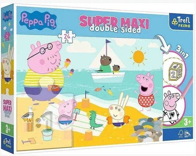 PEPPA PIG BEACH Day 24 Large Piece Floor Jigsaw Double Sided Puzzle peppa-pig-beach-day-24-large-piece-floor-jigsaw-double-sided-puzzle