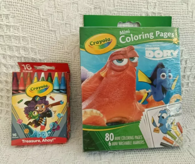 Crayola Finding Dory 80 Mini Malvorlagen + 6 Mini waschbare Marker + Bleistifte