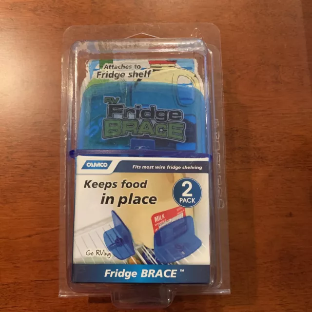 Camco 44033 FridgeBrace Refrigerator Shelf Travel Brackets Pack Of 2