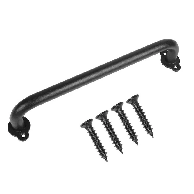 Sliding Barn Door Pull Flush Handle Gate Hardware Kit Cast Iron Matte Black New
