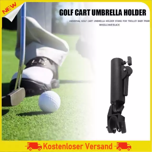 Universal Golf Cart Umbrella Holder Stand for Trolley Baby Pram Wheelchair Black