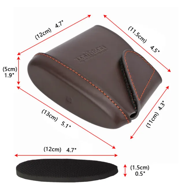 TOURBON Leather Rifle Recoil Pad Slipon Shotgun Butt Cover Fit 4.5in Small Stock