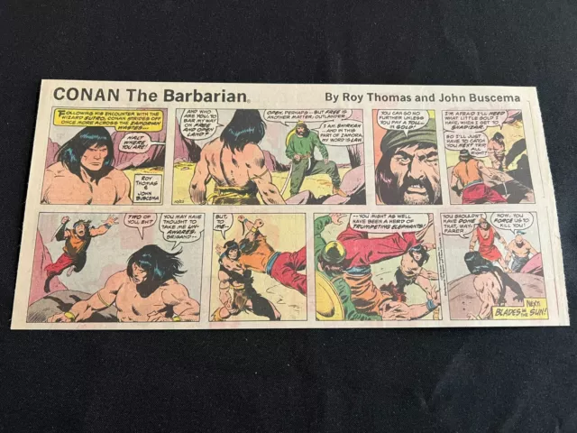 #01 CONAN THE BARBARIAN by John Buscema Sunday Third Page Strip October 22, 1978