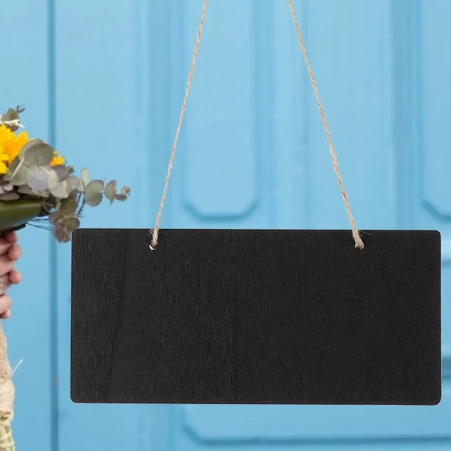 5PCS Wooden Rectangle Mini Blackboard Chalkboard Sign Message Note Board With