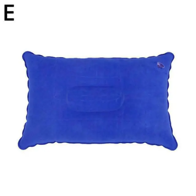 Inflatable PVC And Nylon Pillow Soft Blow up Sleep Camping. Cushion Q8B3