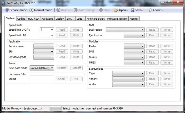 Rns Project Code SETCONFIG 2.4.0 FOR RNS Radio Identify Supports RNS510 RNS810 RNS850 ...