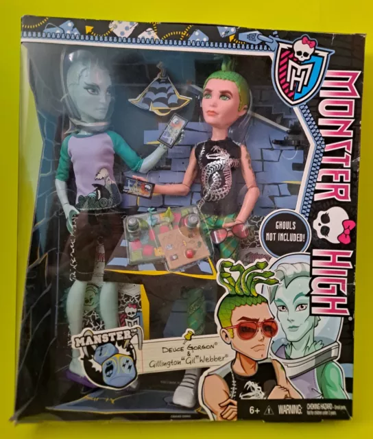 Monster High Deuce Gorgon & Gillington Gil Webber Dolls & Accessories Boxed New