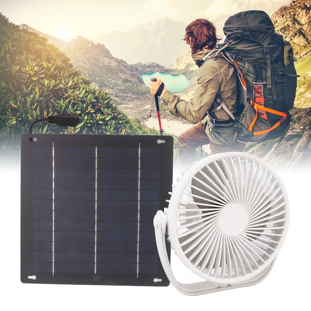 Solar Powered Ventilator Solar Panel Fan Portable High Efficiency For Picnics
