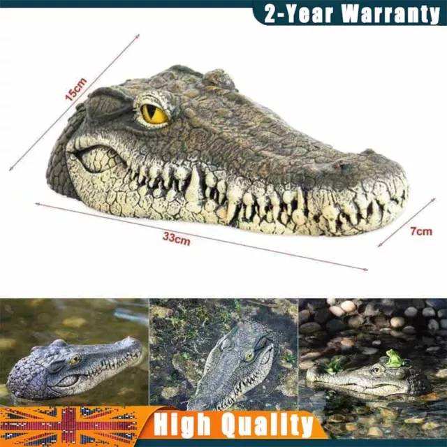 Floating Crocodile Head For Garden Pond Pool Water Feature Ornament Decor