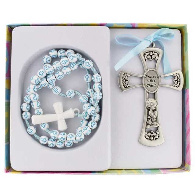 Chapelet Rétro Avec Croix Et Médaille Argent - Perles Cristal Vert Facetté - Très Bon état