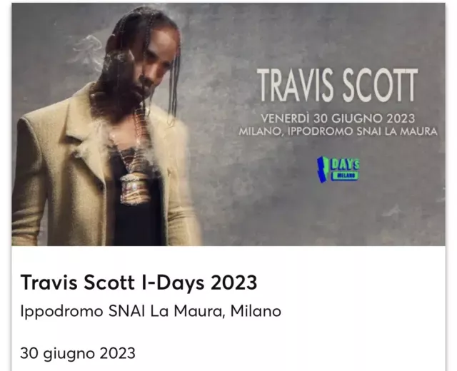 BIGLIETTO TRAVIS SCOTT Milano Giugno EUR 160,00 PicClick IT
