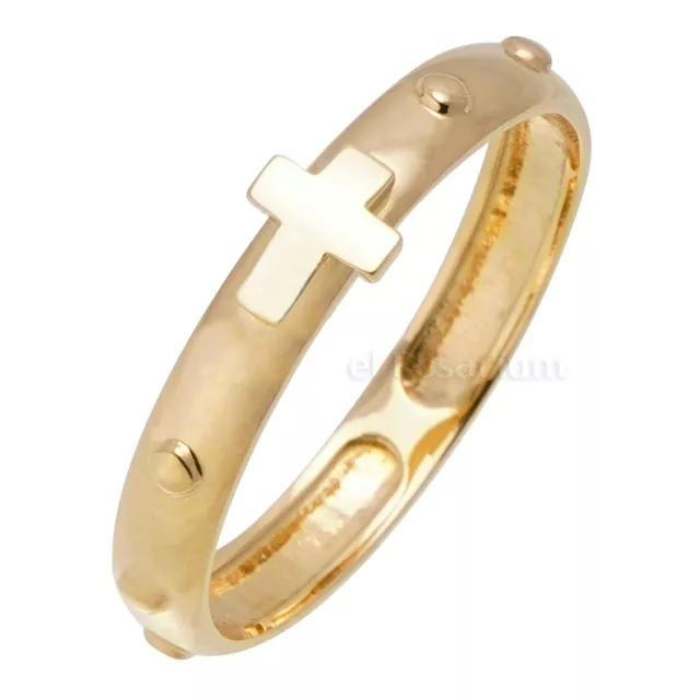 Rosary Ring PR165-3 10K Real Solid Gold Catholic Christian Ring (US 4 ~ 11)