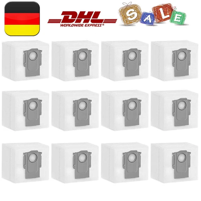 10 Pcs Sacs à Poussière Compatibles avec Roborock S7 MaxV Ultra S7 Pro