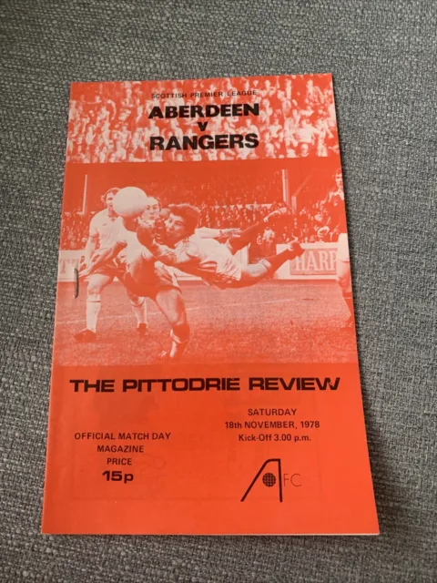 Scottish Premier League Aberdeen v Rangers 18.11.1978