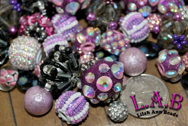 Large Hole Midnight Magic Bead Mix - 20 Piece Set - Lilah Ann Beads - BH103