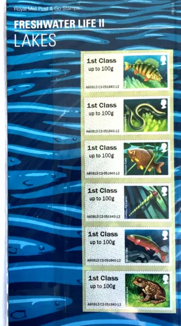 GB 2013 LAKES (Freshwater Life II) Post & Go Stamp Presentation Pack No. P&G 12