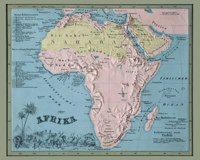 1864 Relief Map of Africa