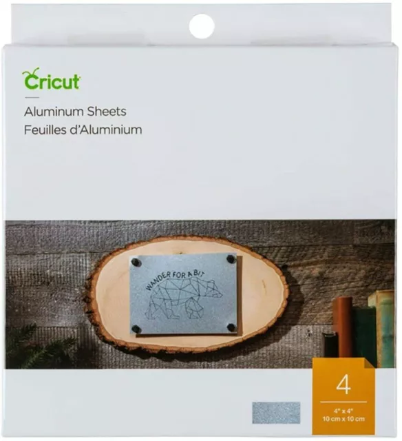 Cricut ALUMINUM SHEETS 4" x 4" (4pk) 2007461 - For use with the Cricut Maker