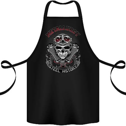 Biker Metallurgy Motorbike Motorcycle Skull Cotton Apron 100% Organic