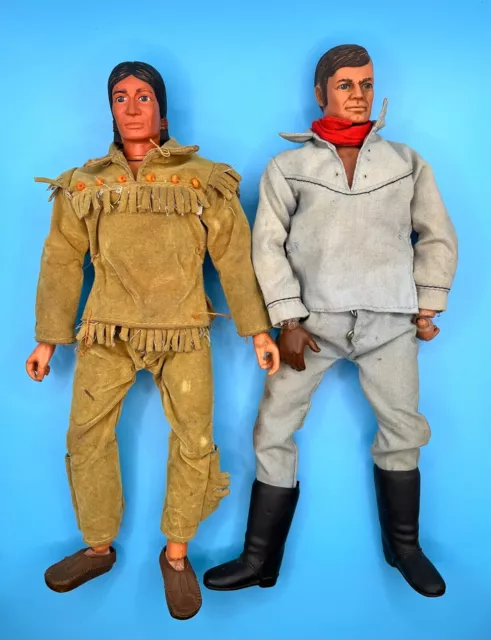 1973 Gabriel - Lone Ranger & Tonto - 10" Action Figures - Vintage Toys Western