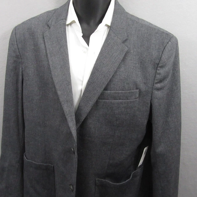 Old Navy Mens Sport Coat Size L Gray Herringbone Blazer Single Vent