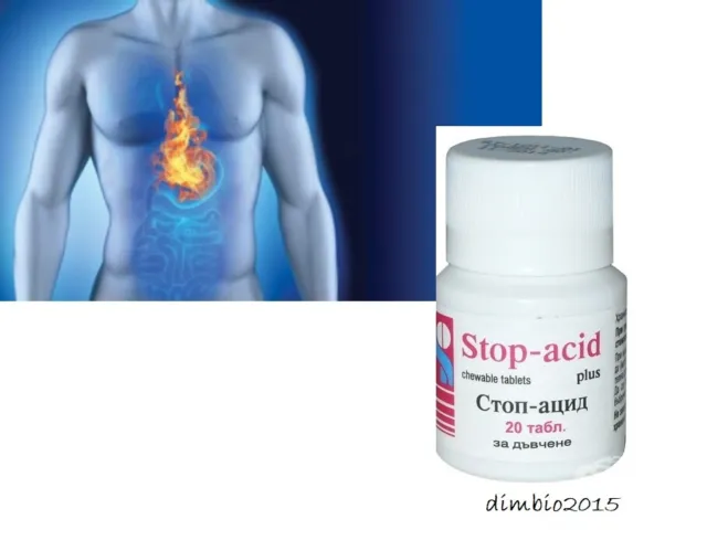 STOP ACID Plus -Reflux,Gastritis,Neutralizes stomach acids-20 tabls