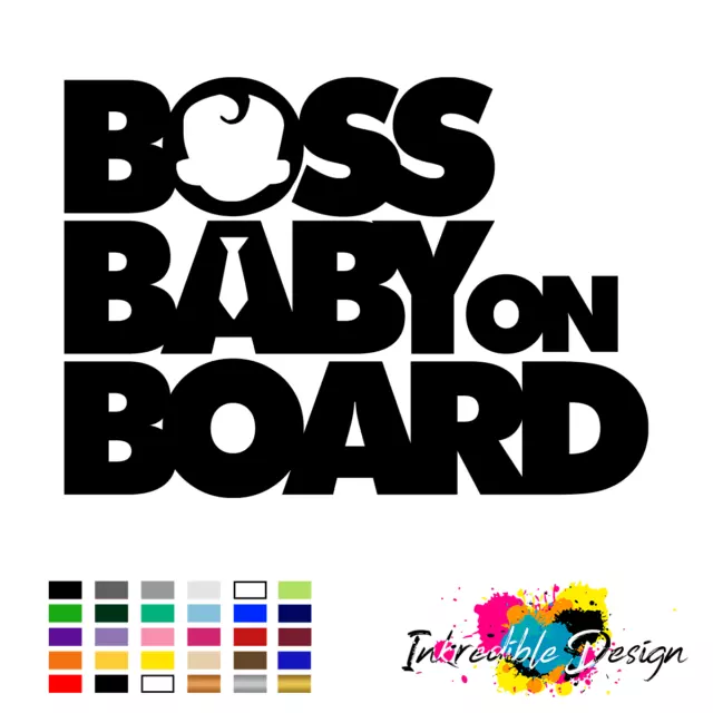 Boss Baby On Board Vinyl Sticker Decal Window Car 12.5 x 9cm