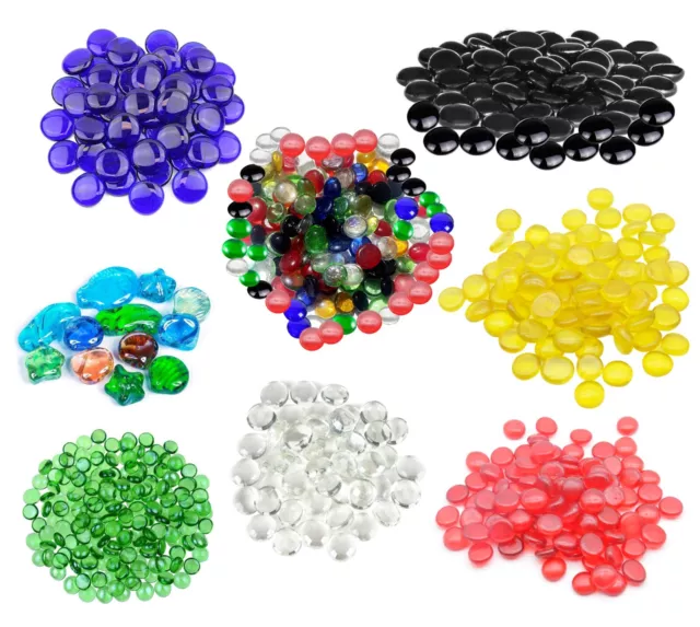 Glass Pebbles Vases Stones Beads Nuggets Gems For Home Weeding Decoration 180pc