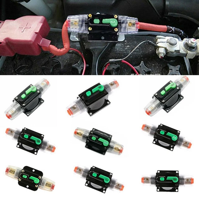 Durabilité Disjoncteur 12V-48V Amp Audio Réinitialisation Imperméable 10A-100A