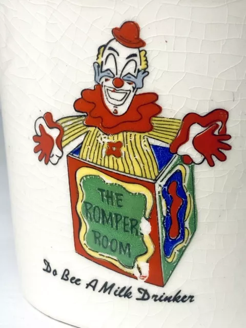 VINTAGE MCCOY MUG Romper Room Do Bee A Milk Drinker Clown Childs Cup ...