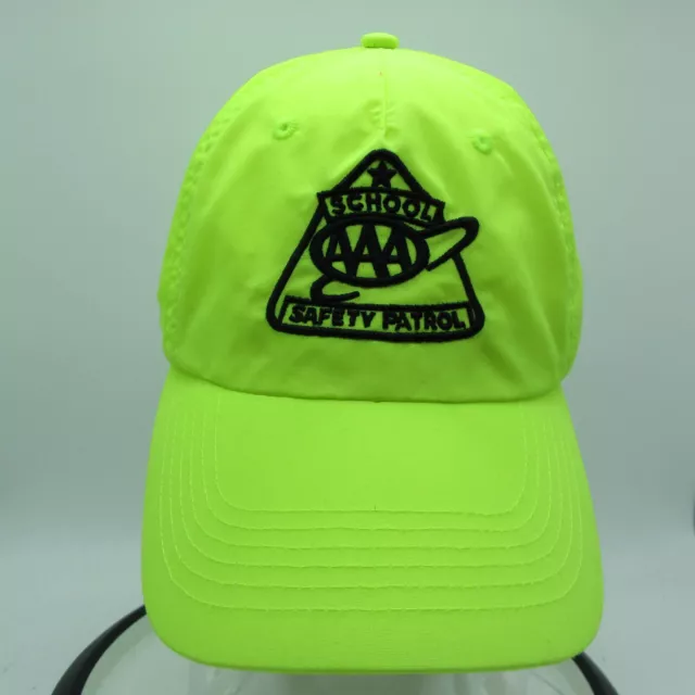 AAA School Safety Patrol  Adult Hat Cap Neon Yellow Reflective Black Logo*