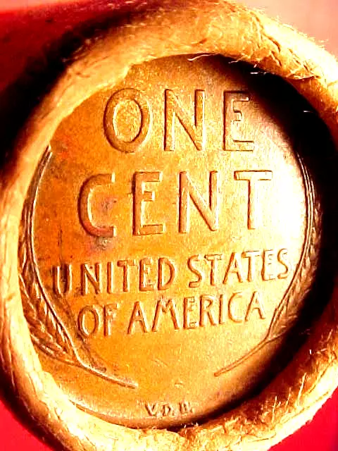 Old Roll Lincoln Wheat Cent Penny 1909 Vdb's Both Ends San Francisco Wrap Obw