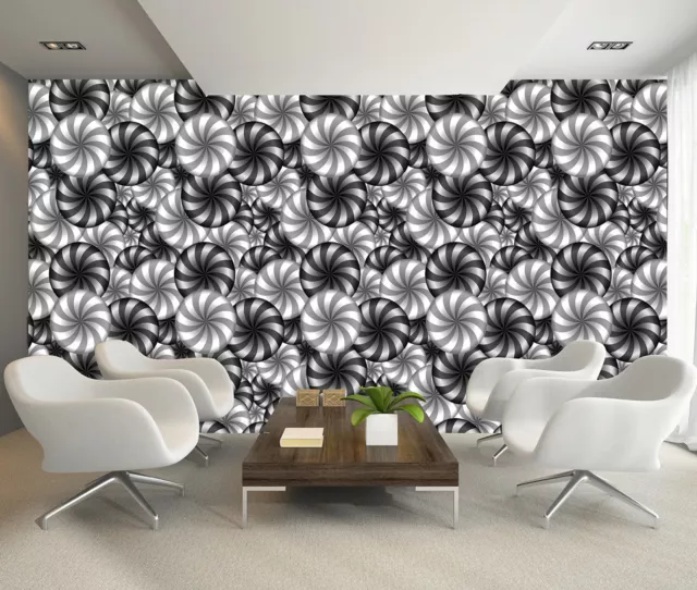 GIANT Wall Mural Phot Wallpaper 3D ILLUSION ART BLACK&WHITE Home Decor 335x236cm