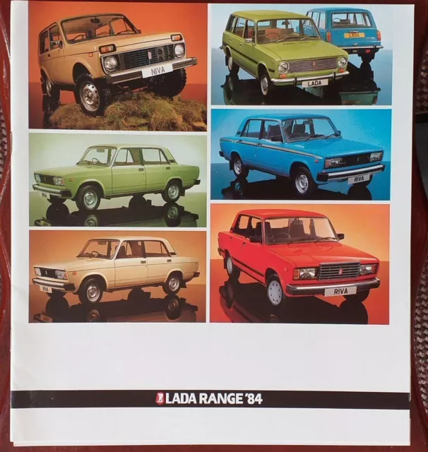 Lada Range UK sales marketing Brochure 1984 includes price list and dealer list