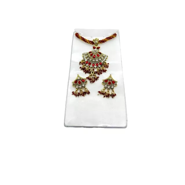 Bridal Wedding Jewelry Set Indian Bollywood Gold Plated Kundan Necklace Earring