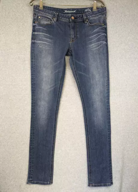 Jeanswest Jeans Womens 14 Blue Denim Super Skinny Low Rise Stretch Pockets