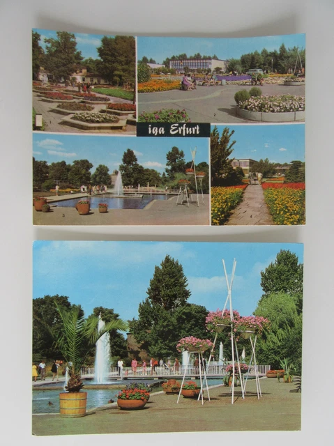 ERFURT THÜRINGEN DDR 2x Ansichtskarte IGA Intern. Gartenbauausstellung