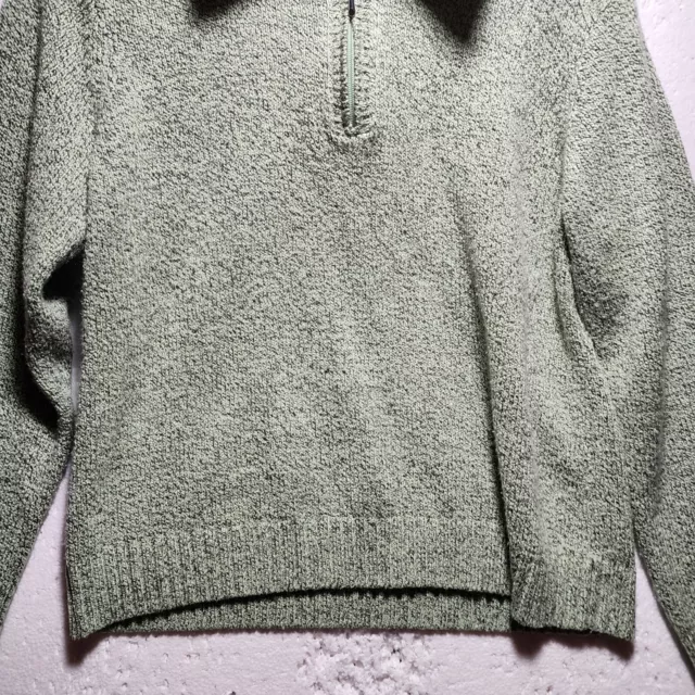 KAREN SCOTT SWEATER Womens XL Green Knitted Long Sleeve Quarter Zip $17 ...
