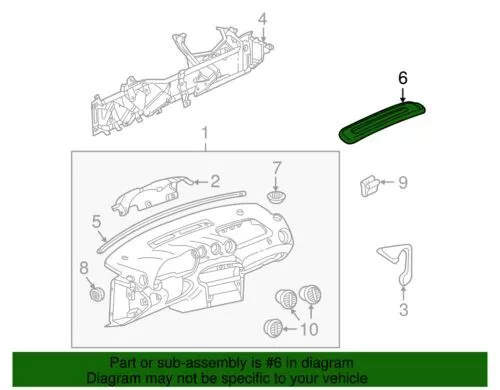 Genuine GM 1999-2005 Pontiac Dash Windshield Defroster Air Vent Grille 22656649 2