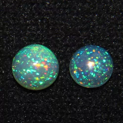 3mm Opal Round Ethiopian Multi Fire Natural Welo Opal Cabochon Gemstone 2 PCS