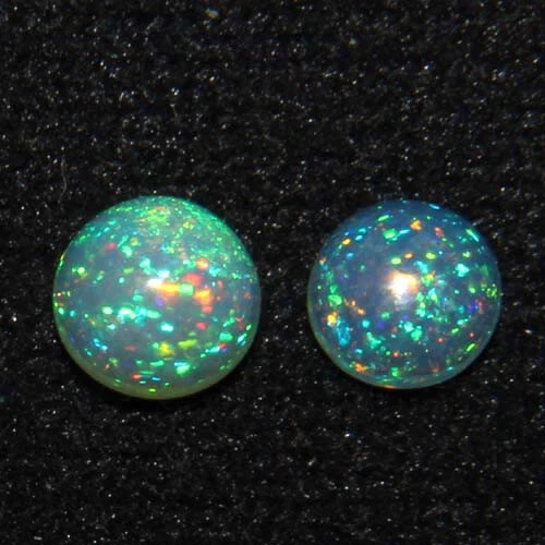 Orecchini A Goccia In Argento 925 Con Opale Creato Iridescente | Colori Fuoco E Blu | Chiusura A Monachella | Pietra Di Ottobre