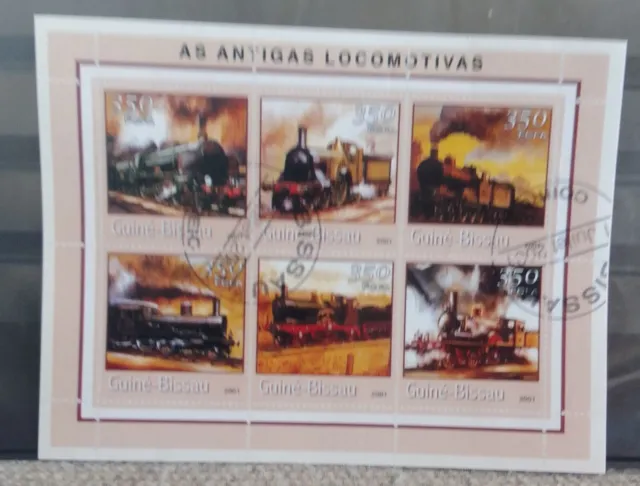 # 4 sheets stamped Guine' Bissau 2001 stamps.