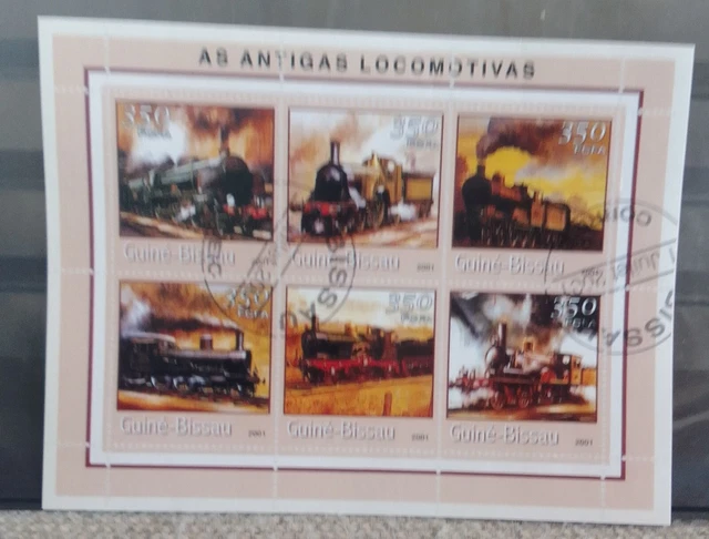 N° 4 foglietti francobolli Guine' Bissau 2001 timbrati.