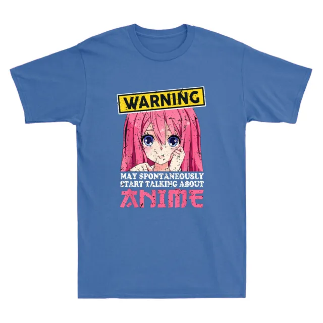 Maglietta da uomo vintage Warning May Spontaneamente Start Talking About Anime ragazze