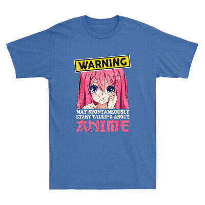 Warning May Spontaneously Start Talking About Anime Girls Vintage Men's T-Shirt