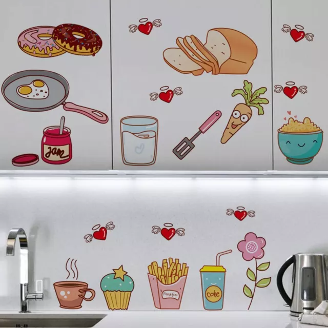 Kitchen Wall Decor Cooking Mural Cartoon Food Stickers Lovely Fruit Decals