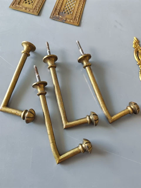Embrasse De Rideau Ancienne - Bronze Doré Style Louis XV - Patère Vintage
