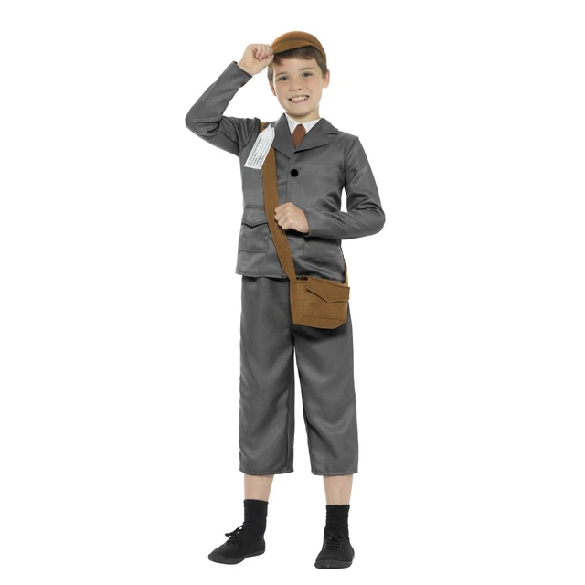 Costume libro mondiale ragazzi storico anni '40 bambini con borsa cappello bambini abito elegante