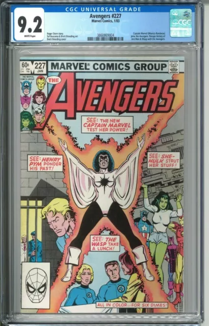 Avengers 227 CGC 9.2 NM- WP 1983 Marvel Comics Captain Marvel Monica Rambeau MCU