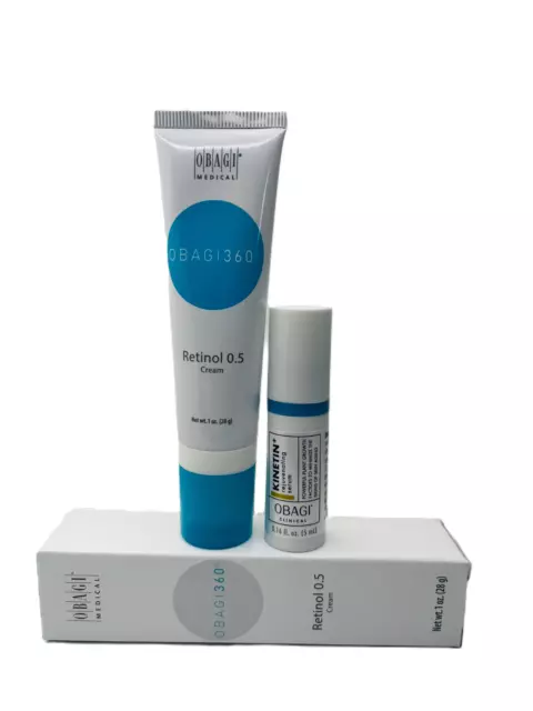 OBAGI Retinol 0.5 Cream (1.0 oz) & Kinetin+ Rejuvenating Serum (0.16 fl.oz) SET